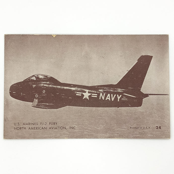 U.S. Marines FJ-2 Fury North American Aviation Ad #24 Fighter Jet Postcard Card 3