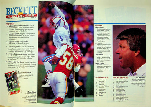 Beckett Football Magazine August 1991 # 17 Barry Sanders Derrick Thomas 2