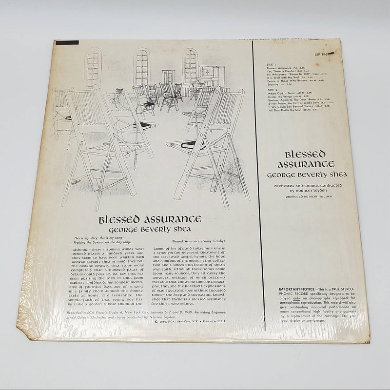 George Beverly Shea Blessed Assurance LP Record RCA Victor 1959 LSP-1967 2