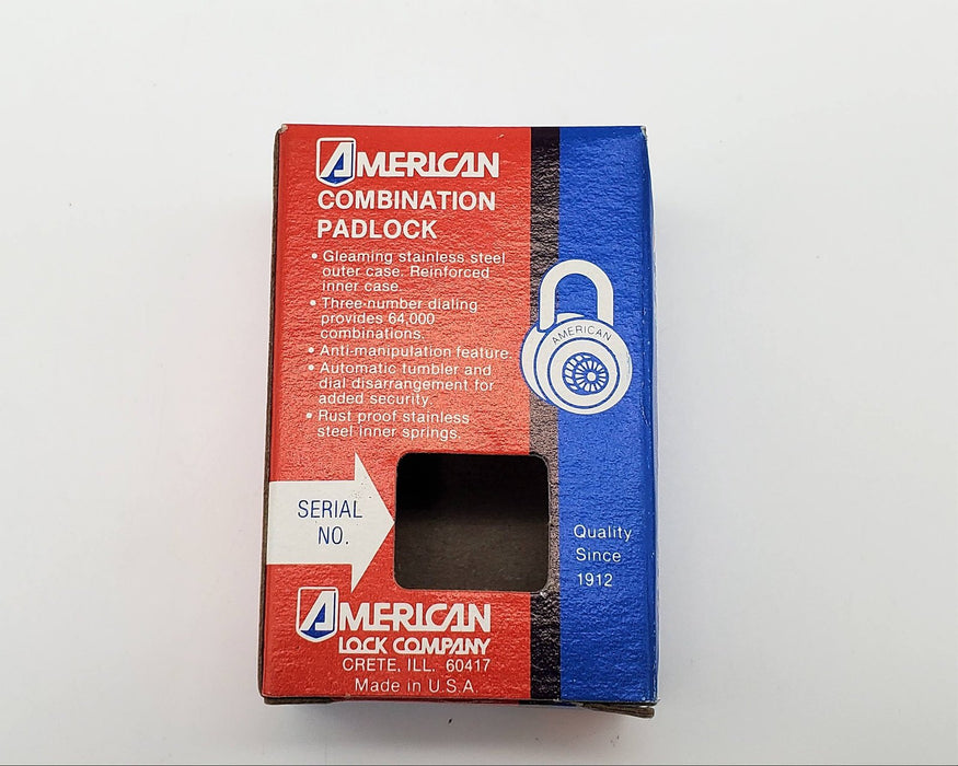 American Lock Company Combination Padlock 400 DC Hardened Steel NOS 4