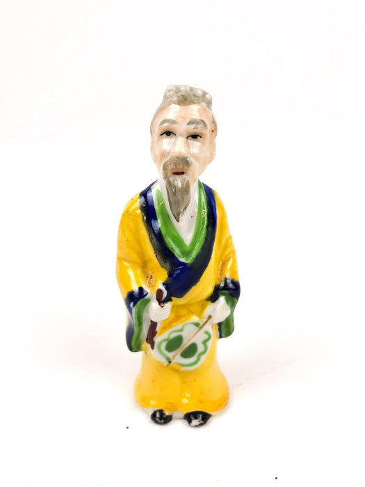 Occupied Japan Asian Oriental Musician Man Holding Stringed Instrument Figure 5" 1