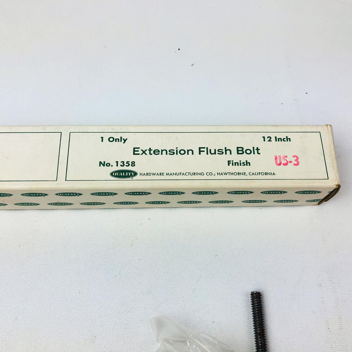 1ct Quality Hardware 1358 Extension Flush Bolt 12 Inches US-3 Brass New NOS