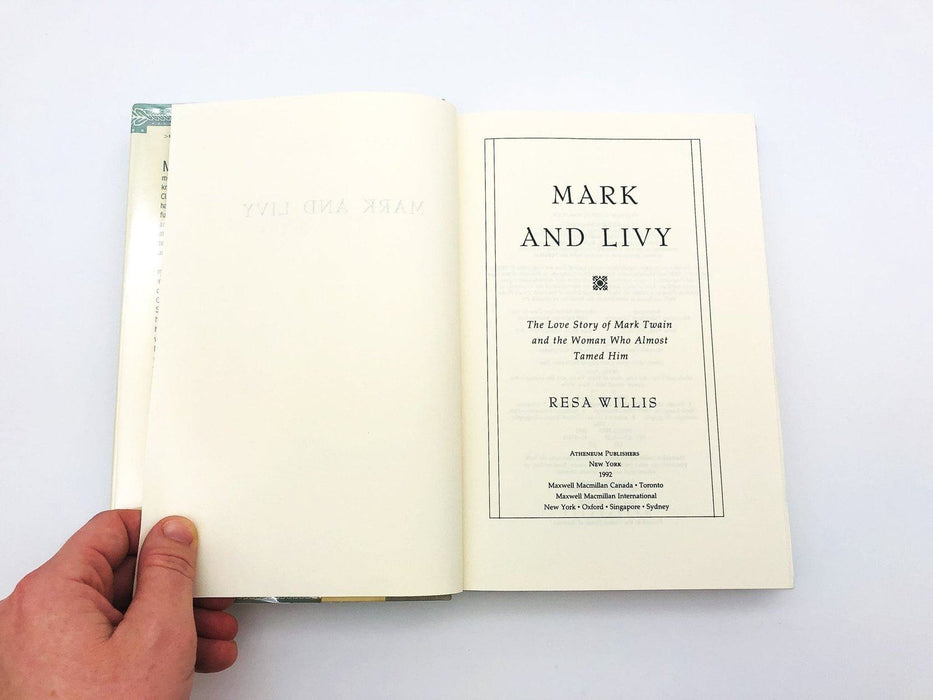 Mark and Livy Hardcover Resa Willis 1992 Twain Author Wives Marriage Ex Library 8