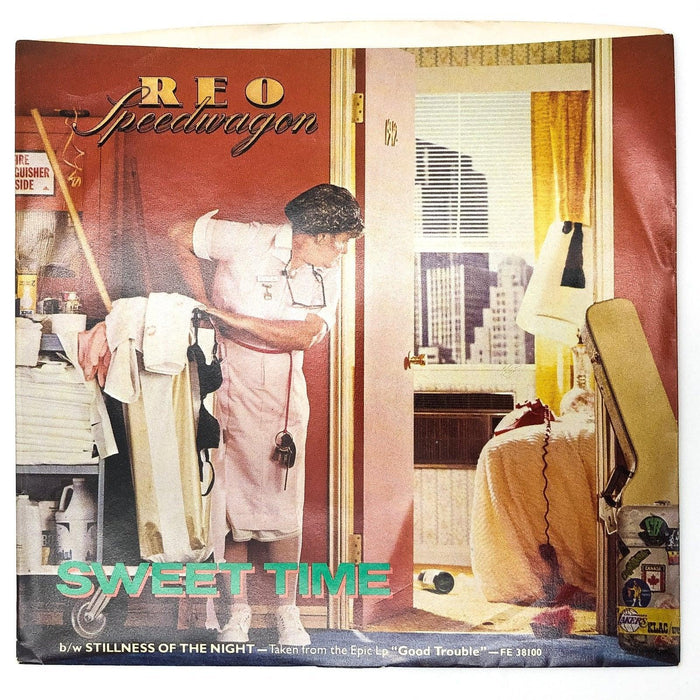 REO Speedwagon Sweet Time Record 45 RPM Single 14-03175 Epic 1982 1