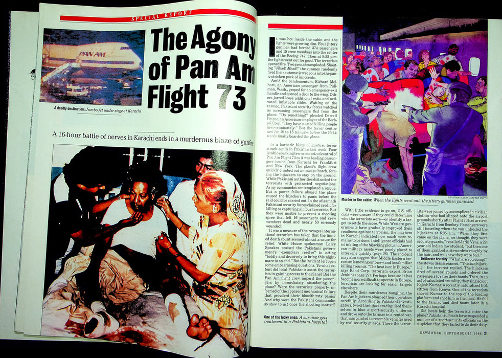 Newsweek Magazine September 15 1986 CBS TV Network War Pan Am Flight 73 Pakistan