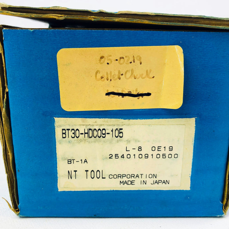 NT Tool Milling Collet Chuck BT30-HDC09-105 05-0219 Tool Holder New Old Stock