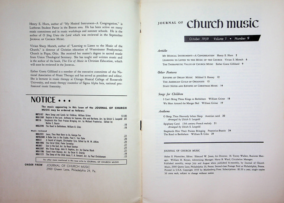 Journal of Church Music Magazine Oct 1959 Therapeutic Value of Church Music 4