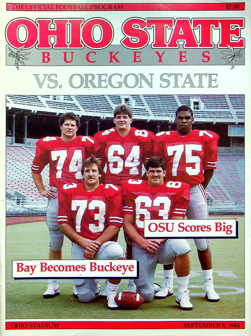 Ohio State Buckeye Football Program Sept 8 1984 Vs. Oregon State Beavers Bay