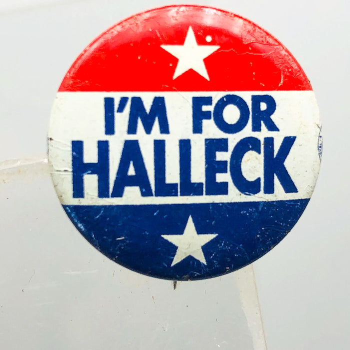 I'm For Halleck Button Pin .75" Indiana Politician Campaign Republican Stars 2