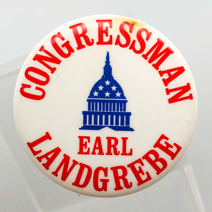 Earl Landgrebe Button 1.5" Pinback US Congressman Nixon Defender Watergate 2