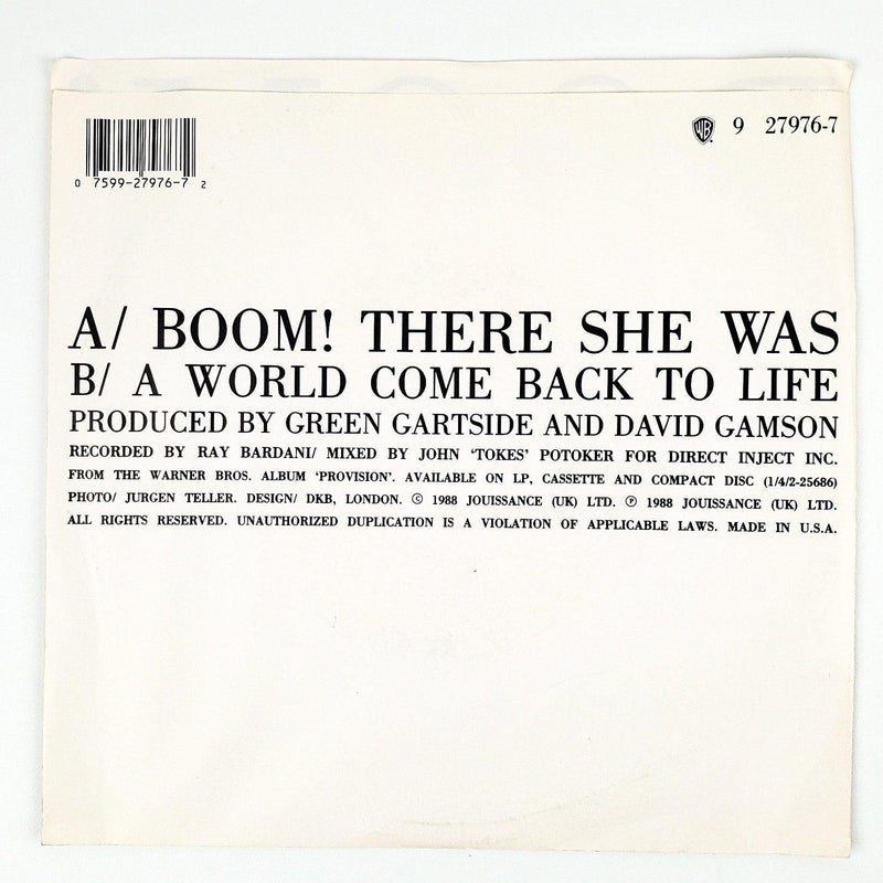 Scritti Politti Boom! There She Was Record 45 RPM Single Warner Bros 1988 Promo 2