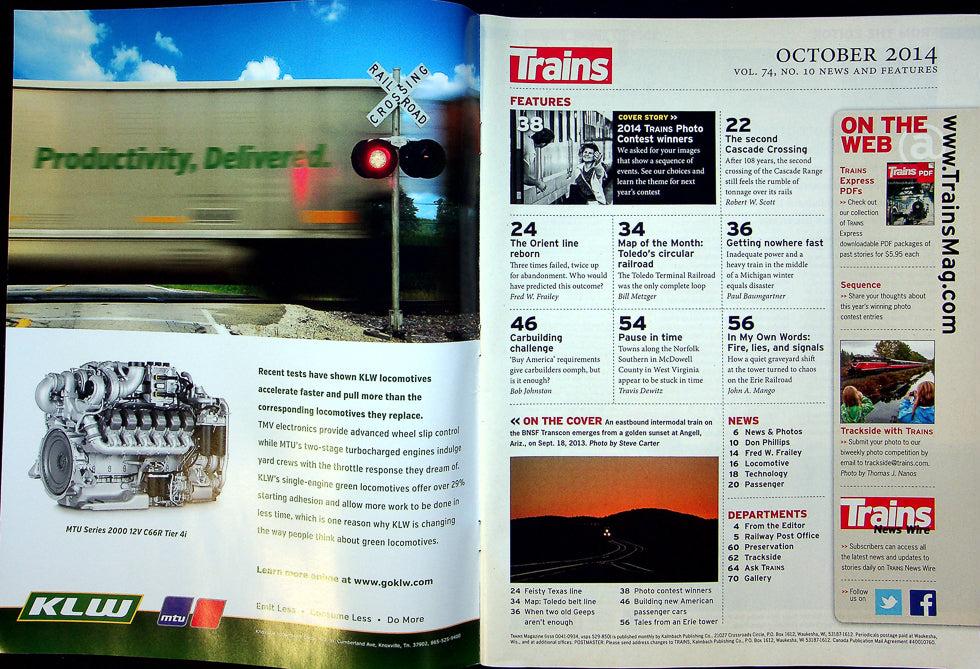 Trains Magazine October 2014 Vol 74 No 10 8 Photographers, 23 Stunning Images!