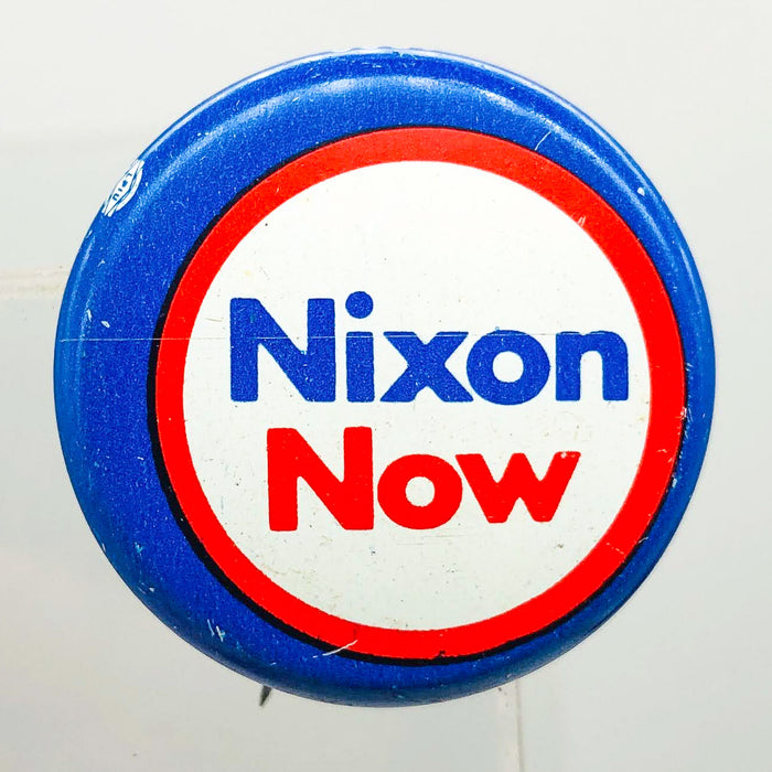 Richard Nixon Now Button Pin 1" Presidential Campaign Politics COADCO Vintage 4