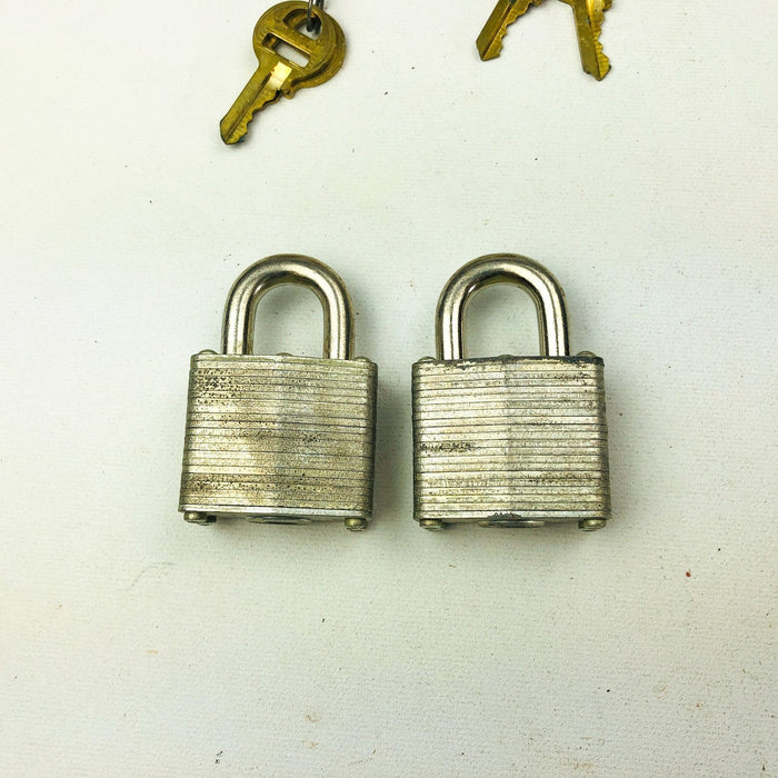 2ct Vintage No 3 Master Lock Padlock 1-1/8" Shackle New NOS Keyed Alike 3924 10