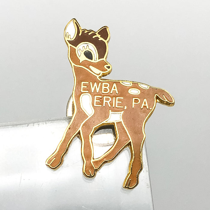 Womens Bowling Association Lapel Pin Pinback Erie EWBA Pennslyvania Bambie Deer