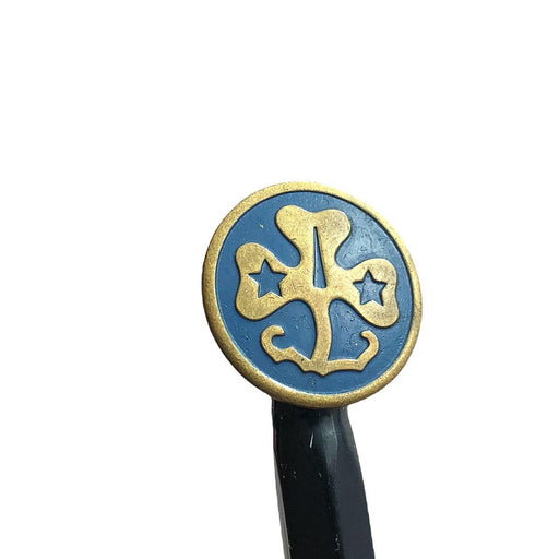 Vintage Girl Scouts World Trefoil Pin Pinback Blue Enamel Brass Lapel 2