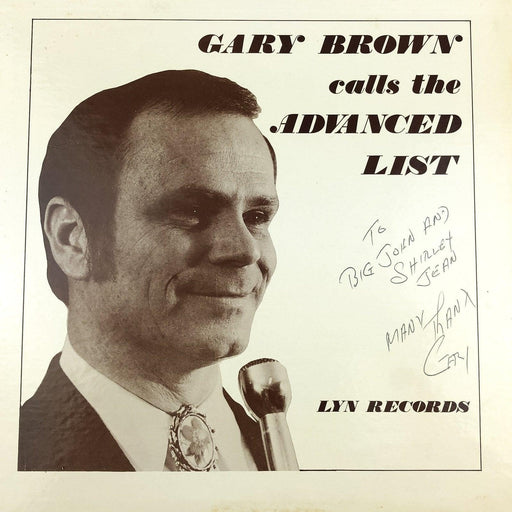 Gary Brown Calls the Advanced List Record LP LSB 1001 Lyn Autographed Signed 1