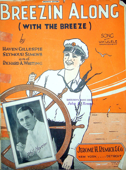 Sheet Music Breezin Along Haven Gillespie Seymour Simons Richard Whiting 1926 1