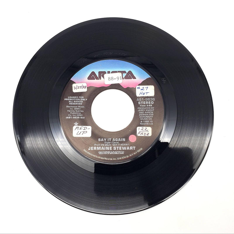 Jermaine Stewart Say It Again Single Record Arista 1988 AS1-9636 PROMO 1