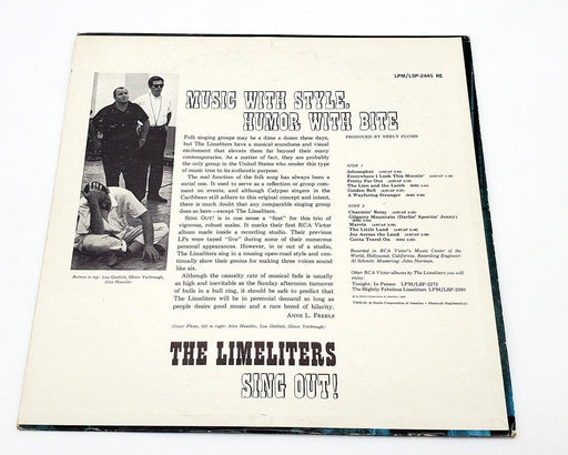 The Limeliters Sing Out! 33 RPM LP Record RCA Victor 1962 LPM-2445 2