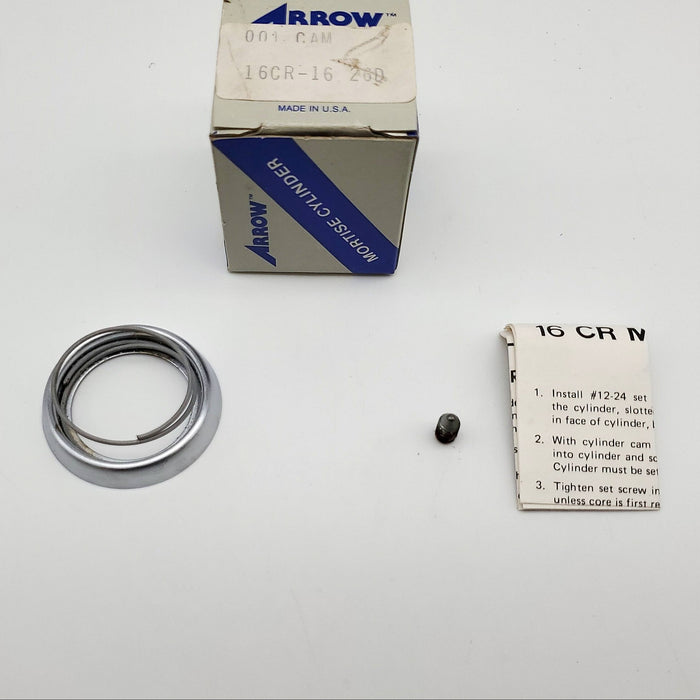 Arrow Mortise Cylinder Housing 16 CR-16 Satin Chrome 001 CAM NOS