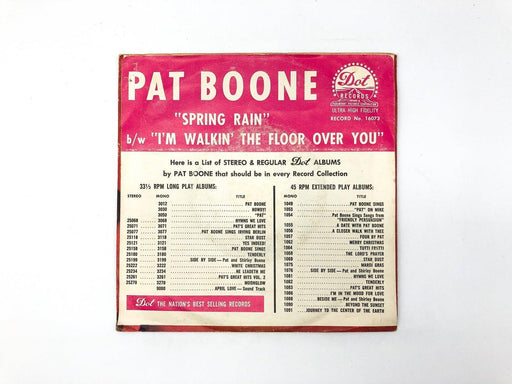 Pat Boone Spring Rain / I'm Walkin' The Floor Over You Record 45 Single 45-16073 2