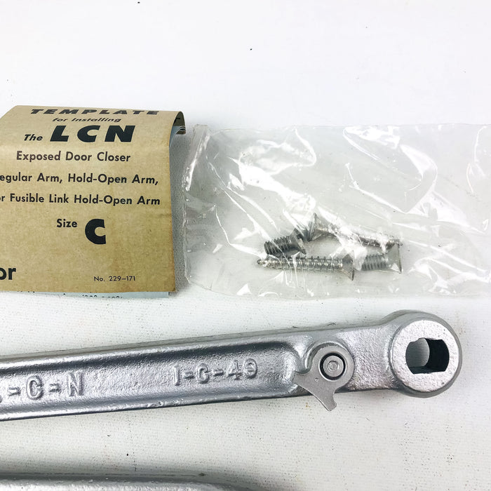 LCN Size C Potbelly Closer Arm HO90 NH ALUM Hold Open 90 Non-Handed Aluminum