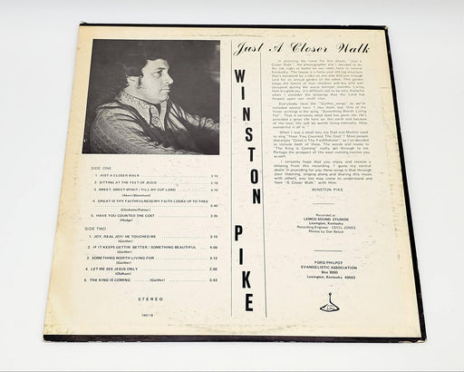 Winston Pike Just A Closer Walk LP Record Ford Philpot Evangelistic 1974 2
