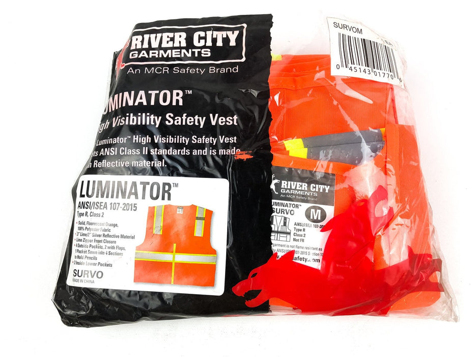 3PK High Visibility Safety Vest Survo Illuminator Medium Class II MCR River City 3