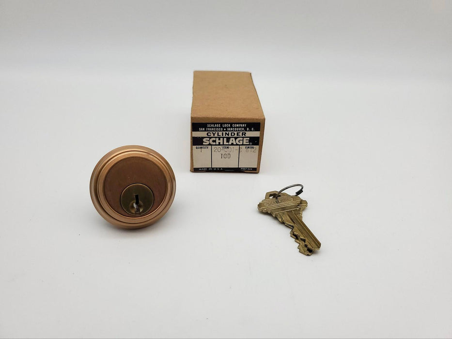 Schlage Mortise Lock Cylinder 1" Length 20-001 C Keyway Satin Bronze NOS