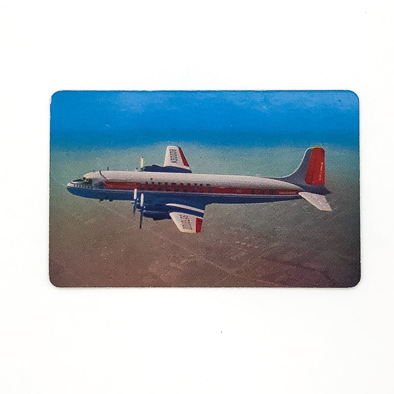1950s 3 Minute Oats Airplane Douglas DC-6A Liftmaster Aviation Color Photo Card 2