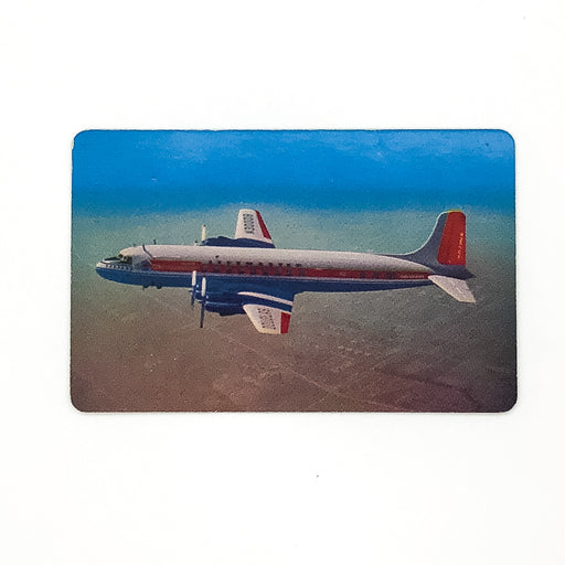 1950s 3 Minute Oats Airplane Douglas DC-6A Liftmaster Aviation Color Photo Card 2