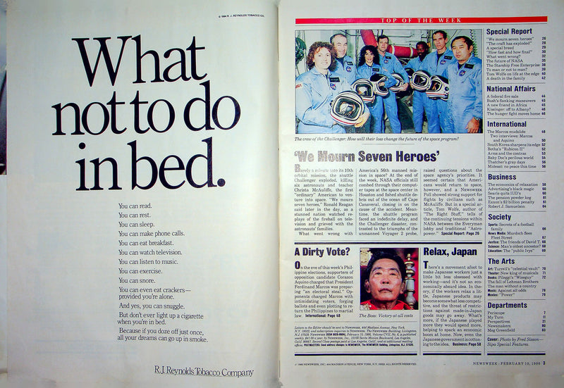 Newsweek Magazine February 10 1986 Challenger Space Shuttle Explodes Special