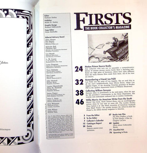 Firsts Magazine January 1998 Vol 8 No 1 Collecting William Saroyan 2