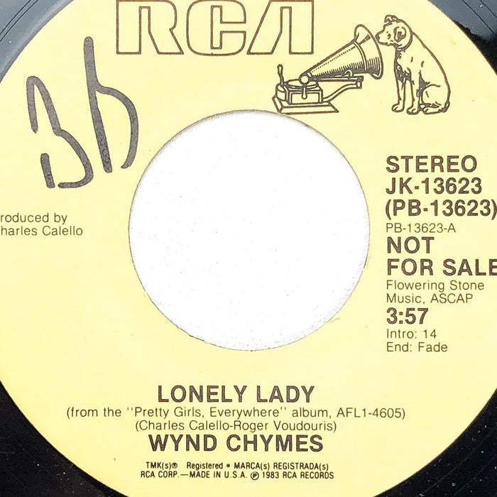 Wynd Chymes 45 RPM 7" Record Lonely Lady Single RCA JK-13623 PROMO 1