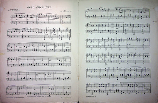 Franz Lehar Sheet Music Gold And Silver Piano Solo Mort H Glickman 1936 Calumet 2