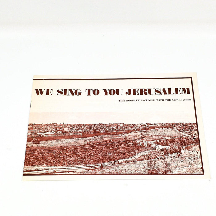We Sing to You Jerusalem Record 33 RPM LP SI 31131 Isradisc 7