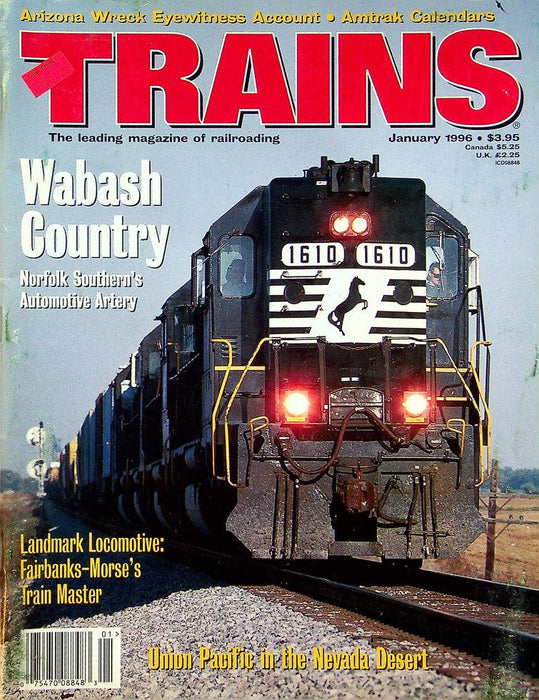 Trains Magazine January 1996 Vol 56 No 1 Union Pacific In The Nevada Desert