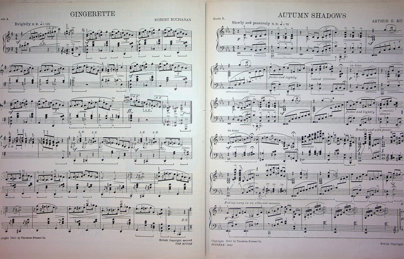 Hungarian Dance No 9 Secondo Primo Sheet Music Piano Song Brahms 1941 Etude Mag 4