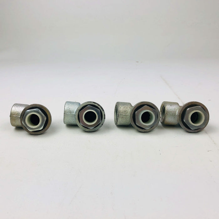 4pk Appleton HUB 9050 Threaded Conduit Elbow 1/2" 90-Degree Malleable Iron NOS