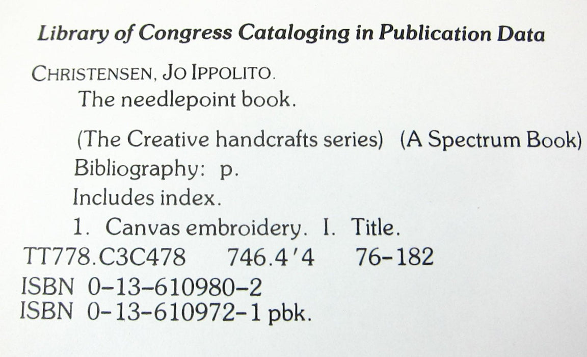 Needlepoint Book: 303 Stitches Patterns & Projects: PB - Jo Christensen | USED 5