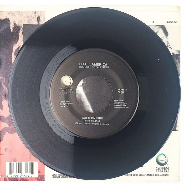 Little America Walk On Fire Record 45 RPM Single 28363-7 Geffen 1987 3