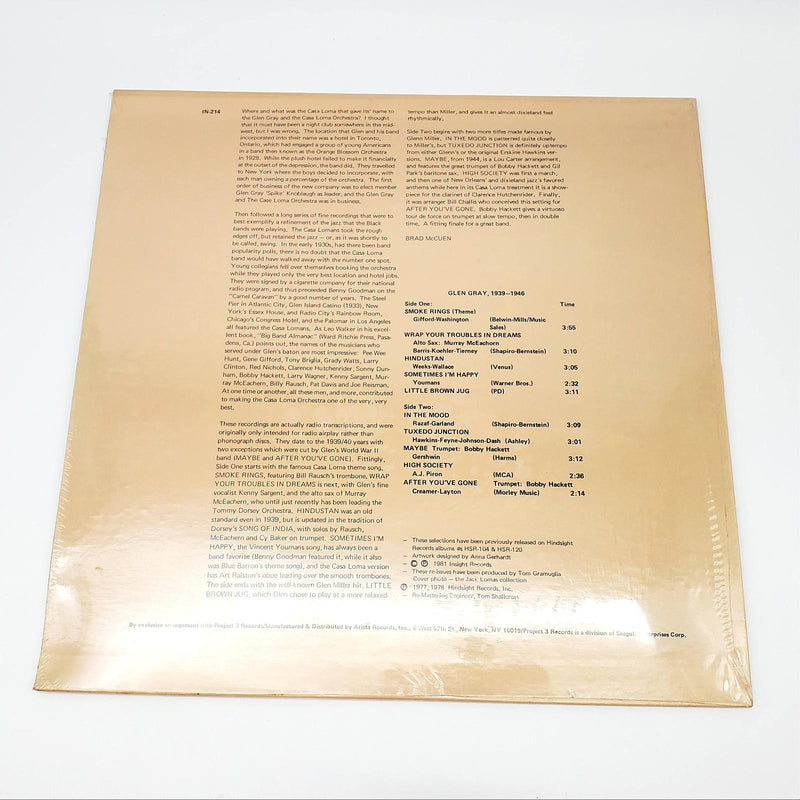Glen Gray And His Orchestra Great American Dance Bands LP Record 1981 NEW SEALED 2