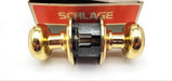 Schlage Door Knob Bright Brass 605 Passage Latch GEO F10 2-3/8 & 2-3/4 BS NOS 3