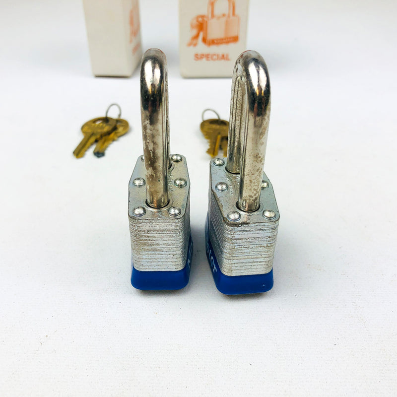 2ct Vintage No 3 Master Lock Padlock 1-7/8" Shackle Special New Keyed Alike 0536