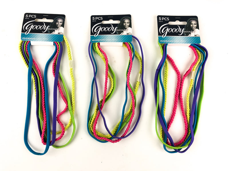 (15ct) Goody Ouchless Headbands No Metal Elastic Headband Pink Purple Blue 06978