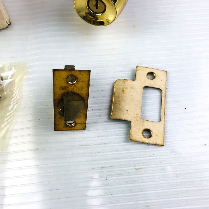 Arrow 351 Panic Proof Door Knob Lockset Keyed Cylinder DCRx3 Bright Brass Coated 10