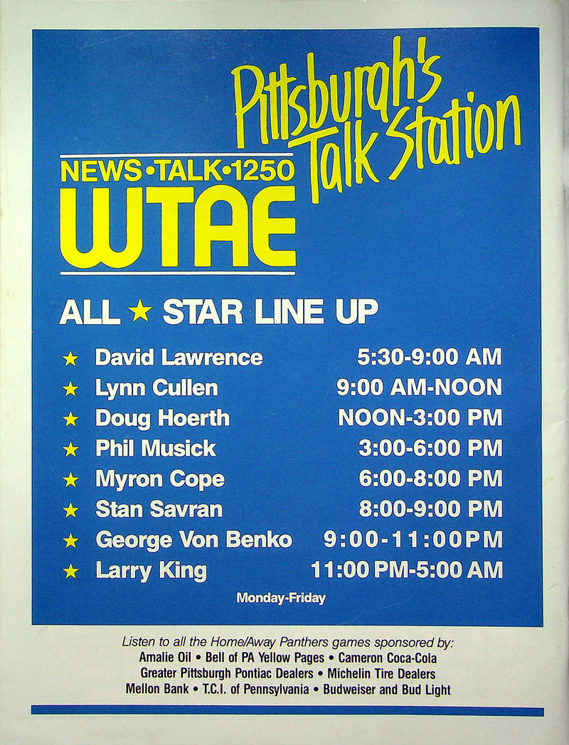 Pittsburgh Panthers Football Program Sep 17 1988 Vs. Ohio State Buckeyes OSU