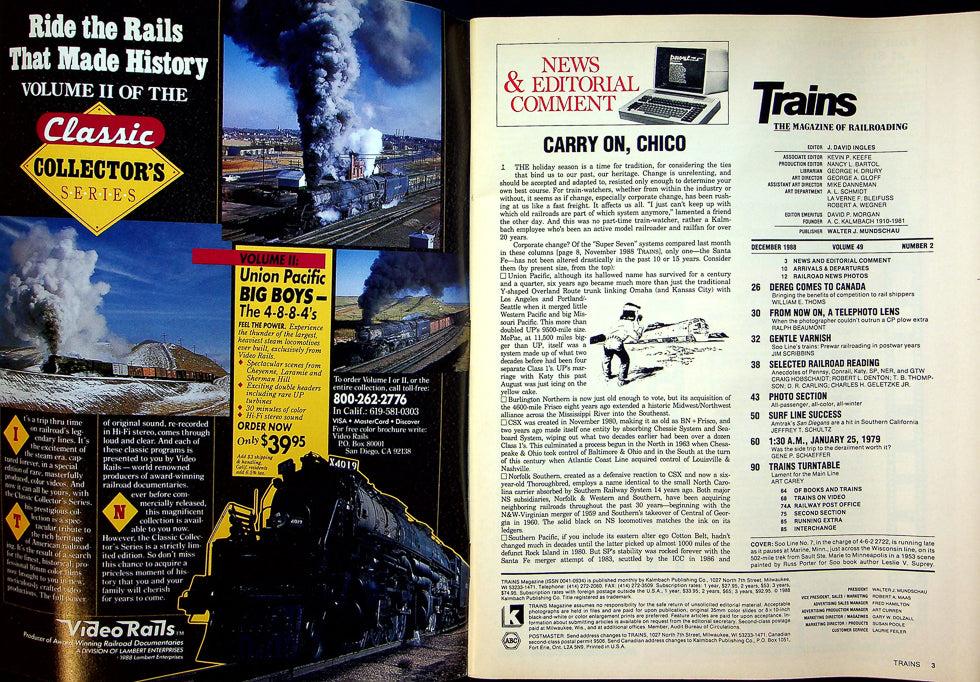 Trains Railroading Magazine December 1988 Vol 49 No 2 13th Annual Christmas