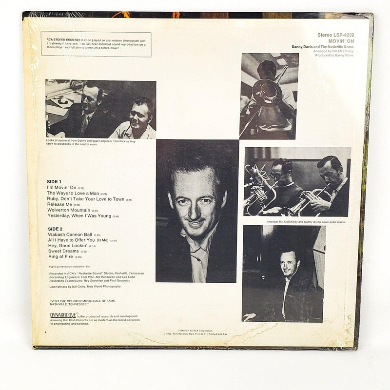 Danny Davis & Nashville Brass Movin' On Record 33 RPM LP LSP-4232 RCA 1969 2